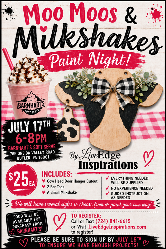 Moo Moos & Milkshakes Paint night at Barnhart's