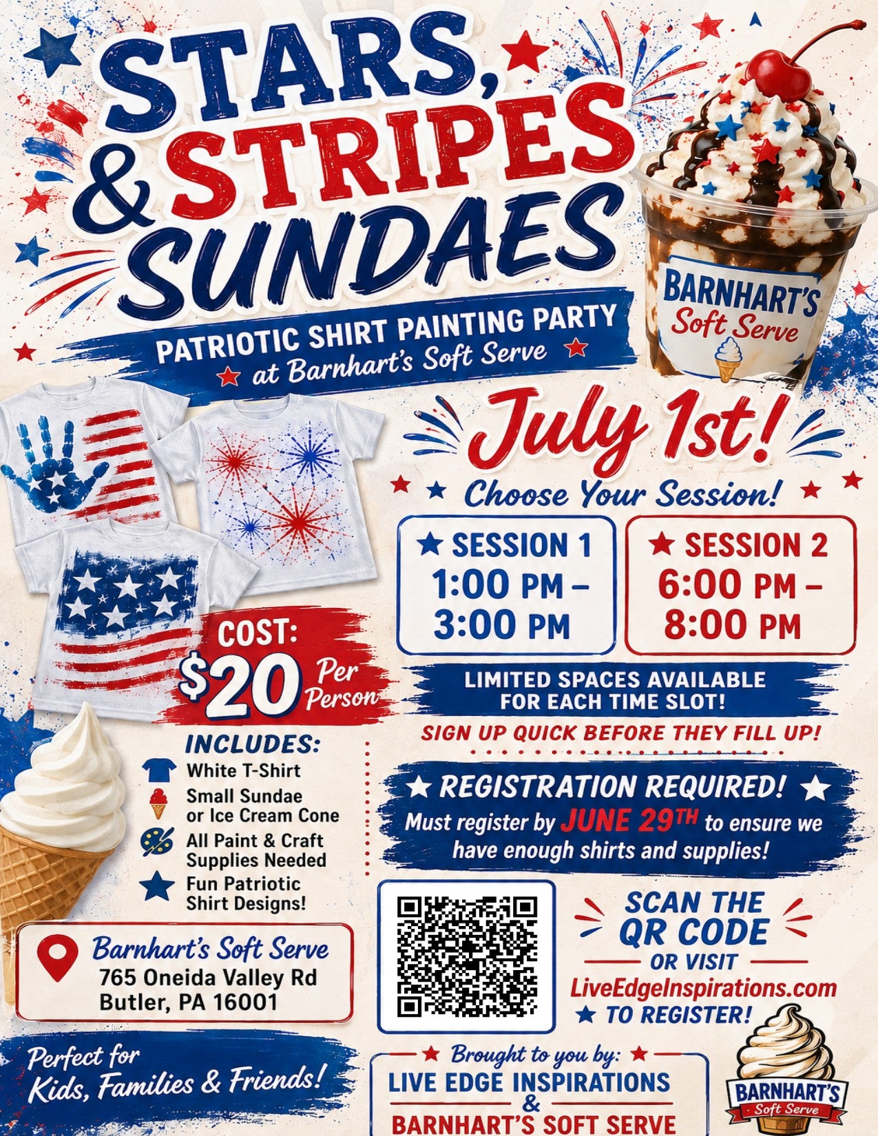 STARS, STRIPES & SUNDAES at Barnharts Soft Serve